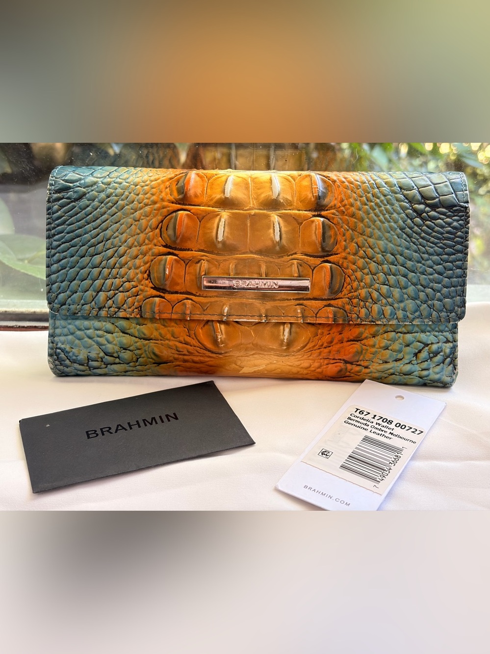 Brahmin Cordelia Bermuda Ombré Melbourne in Teal and Gold